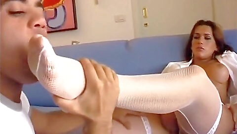 Mature couple fucking in the kitchen